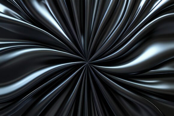 A Black Fabric with a Spiral Pattern