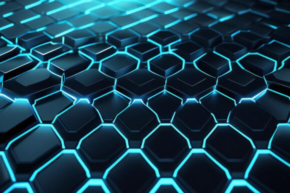 A Close Up of a Black Hexagon Pattern