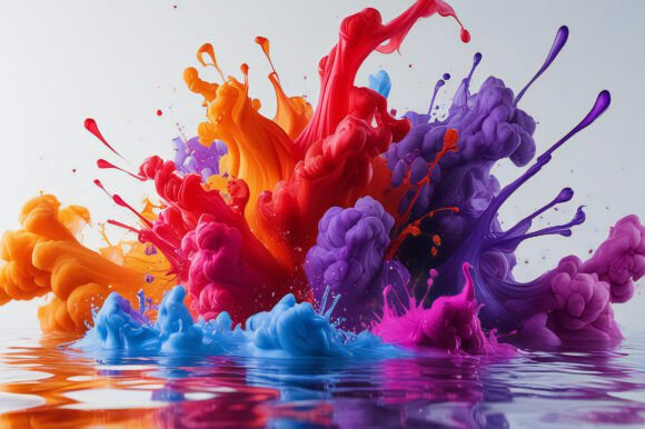 A Colorful Splashes of Paint: A Versatile Background for Creative Projects