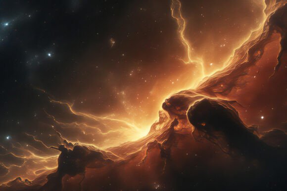 A Fiery Lightning in Space: A Dynamic Background for Creative Projects