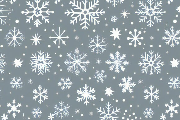 A Grey Background with White Snowflakes
