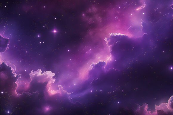 A Purple Clouds and Stars: A Versatile Background for Creative Projects