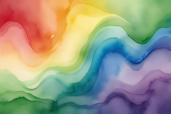 A Rainbow Colored Watercolor Painting