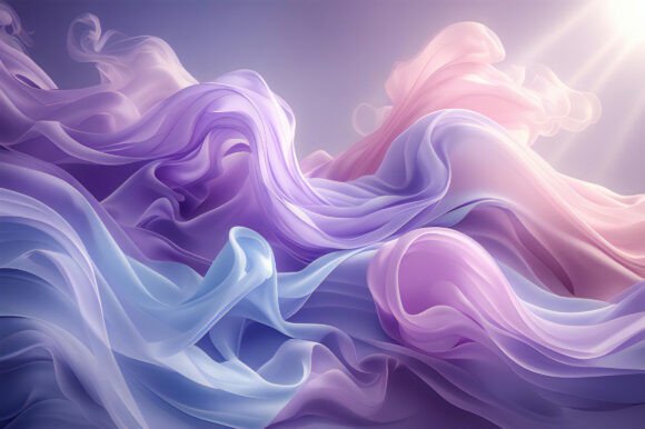 Abstract Pastel Fabric Waves in Light