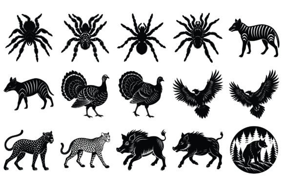 Animals Silhouette Vector -Vol 12
