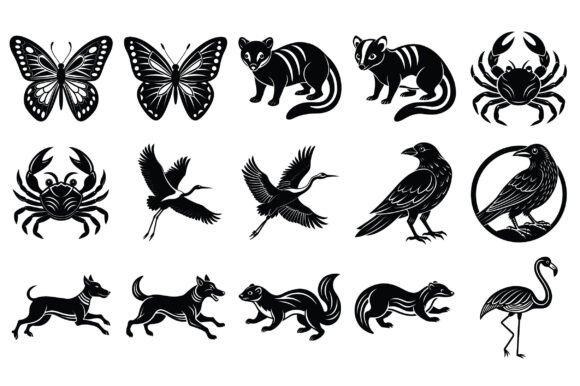 Animals Silhouette Vector -Vol 14