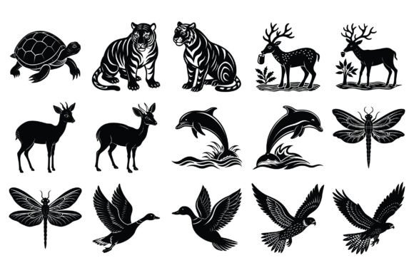 Animals Silhouette Vector -Vol 5: A Strategic Resource for Creative and Professional Use