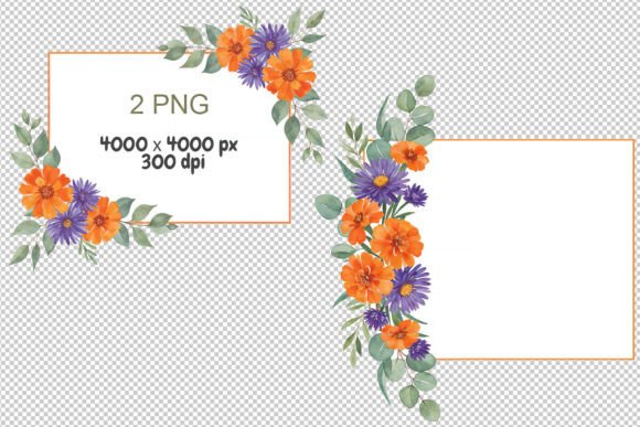 Autumn Floral Frame, Watercolor PNG: A Strategic Design Asset for Creative and Professional Use