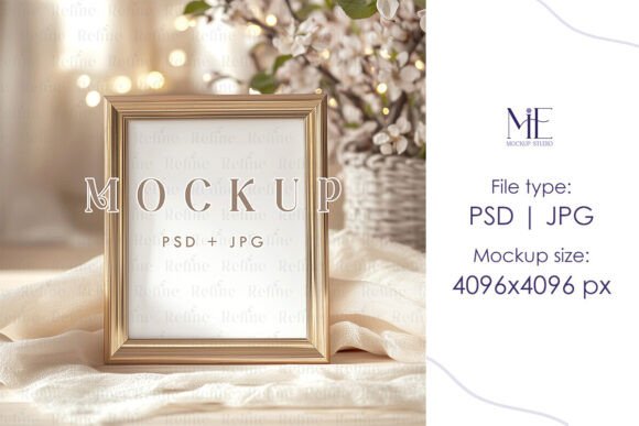 Boho Frame Mockup 8x10 Table Sign Mockup