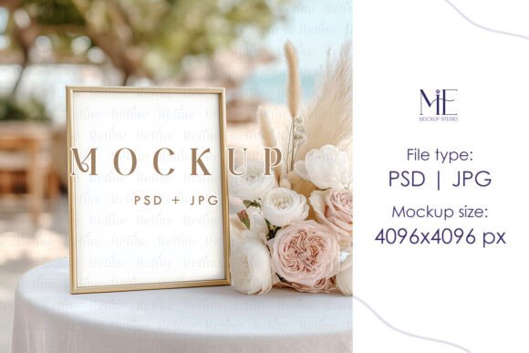 Boho Table Sign Mockup 8x10 Frame Mockup