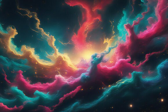Colorful Smoke in Space Background: A Versatile Design Asset