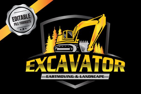 Custom Excavator Heavy Vehicle Logo