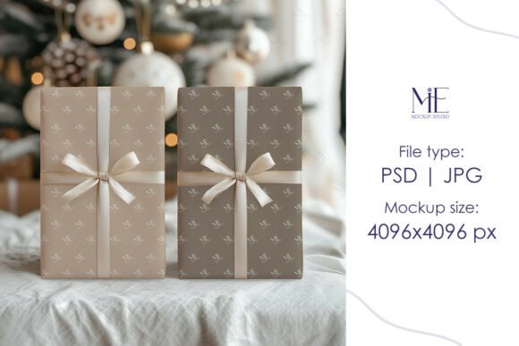 Gift Wrapping Paper Mockup Xmas Wrapping