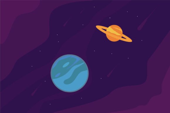 Outer Space Landscape Vector Design for Creative Projects