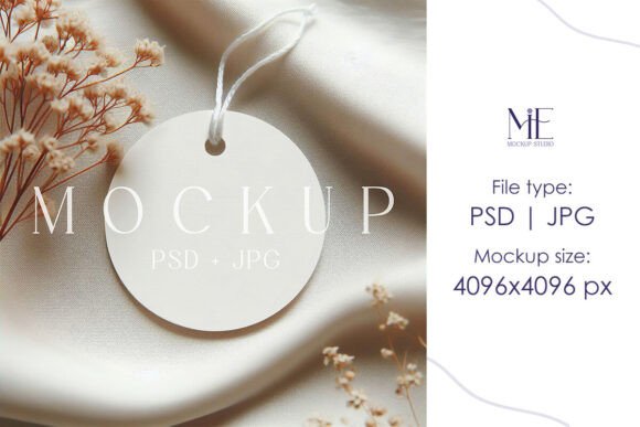 Tag Mockup, Round Gift Tag PSD